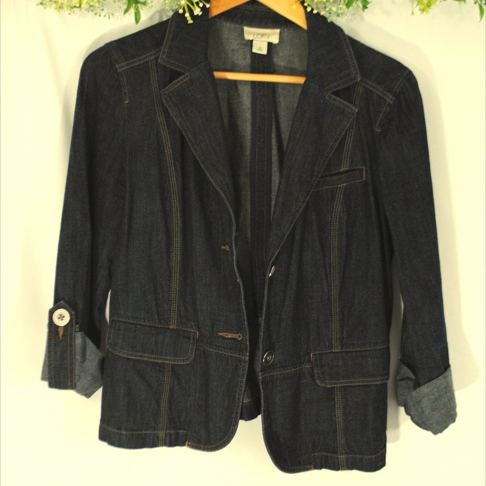 LOFT Dark Wash Denim Jacket